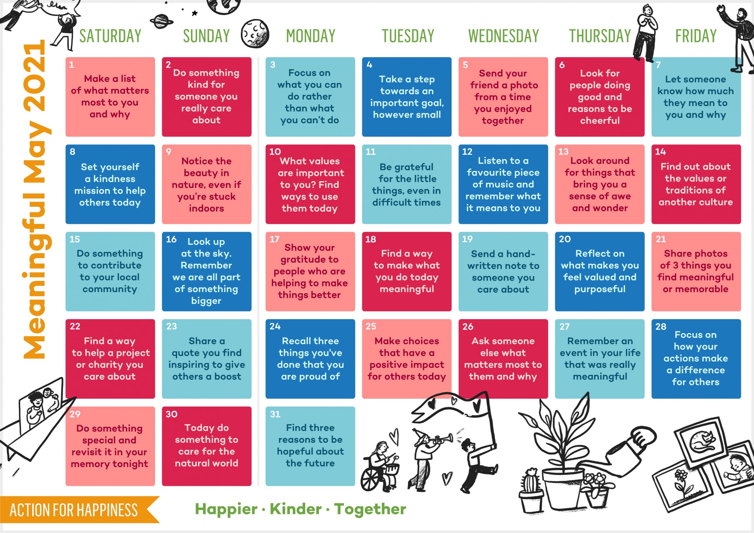 Action For Happiness Calendar 2024 Calendar May 2024 Holidays